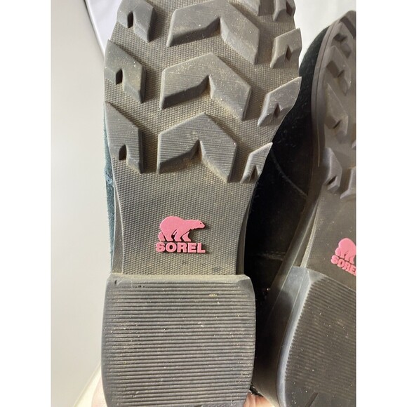 Sorel Black Emelie Lace Up Iridescent Polka Dot Boots Shoes Size 5 - Picture 6 of 10